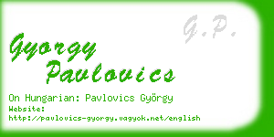 gyorgy pavlovics business card