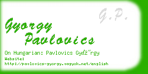 gyorgy pavlovics business card